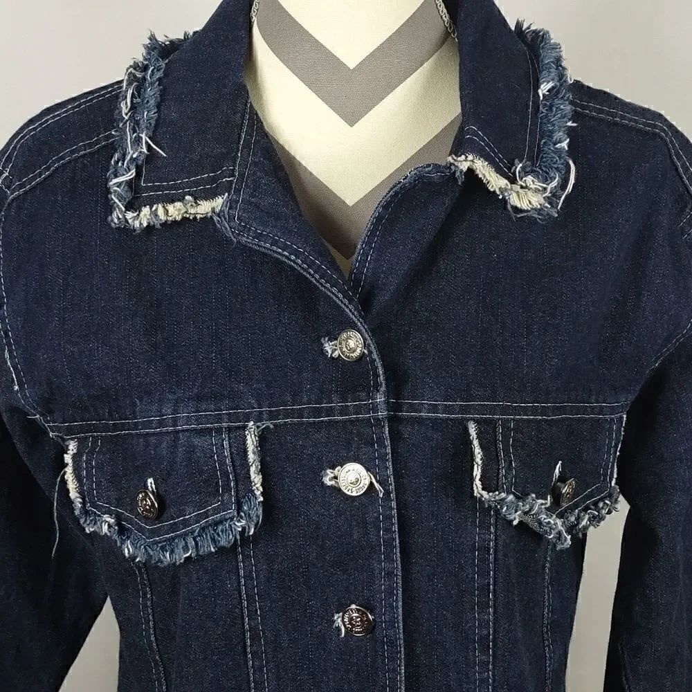 MTZ Distressed Blue Denim Cropped Jacket - Picture 2 of 8